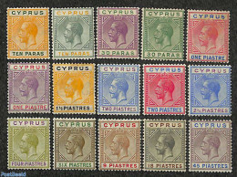 Cyprus 1921 Definitives, George V 15v, Unused (hinged) - Nuovi