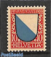 Switzerland 1920 10c, Stamp Out Of Set, Unused (hinged), History - Coat Of Arms - Neufs