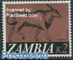 Zambia 1968 2K, Stamp Out Of Set, Mint NH, Nature - Animals (others & Mixed) - Zambia (1965-...)