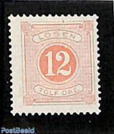 Sweden 1874 Postage Due 12o, Perf. 13, Stamp Out Of Set, Unused (hinged) - Autres & Non Classés