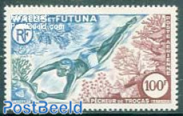 Wallis & Futuna 1962 100F, Stamp Out Of Set, Mint NH, Sport - Diving - Duiken