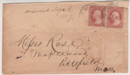 Pittsfield Cover 1889 Three + Three Cents - Covers & Documents