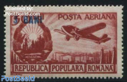 Romania 1952 3 BANI On 30L Stamp Out Of Set, Mint NH, Transport - Aircraft & Aviation - Nuevos