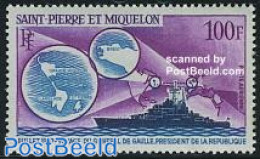 Saint Pierre And Miquelon 1967 100F, Stamp Out Of Set, Unused (hinged), Transport - Various - Ships And Boats - Maps - Boten
