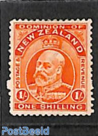 New Zealand 1909 1Sh, Perf. 14, Stamp Out Of Set, Unused (hinged) - Ongebruikt