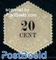 Netherlands 1877 20c, Telegram, Stamp Out Of Set, Unused (hinged) - Telegrafi