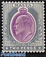 Malta 1903 2p, WM CA-Crown, Stamp Out Of Set, Unused (hinged) - Malte