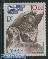 French Antarctic Territory 1977 10.00, Stamp Out Of Set, Mint NH, Nature - Sea Mammals - Unused Stamps