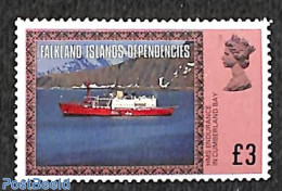 South Georgia / Falklands Dep. 1980 3 Pound, Stamp Out Of Set, Mint NH, Transport - Ships And Boats - Boten