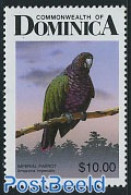 Dominica 1987 10.00, Stamp Out Of Set, Mint NH, Nature - Birds - Parrots - Dominikanische Rep.