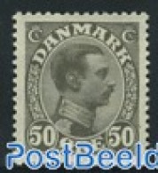 Denmark 1921 50o, Grey, Stamp Out Of Set, Unused (hinged) - Ungebraucht