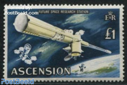 Ascension 1971 1 Pound, Stamp Out Of Set, Mint NH, Transport - Space Exploration - Ascension