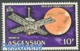 Ascension 1971 10p, Stamp Out Of Set, Mint NH, Transport - Space Exploration - Ascensión