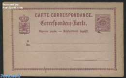 Luxemburg 1875 Postcard With Answer 6/6c Violet, Unused Postal Stationary - Lettres & Documents