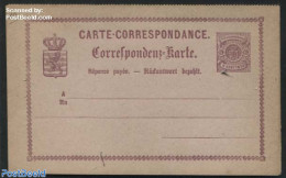 Luxemburg 1875 Postcard With Answer 6/6c Violet, Unused Postal Stationary - Briefe U. Dokumente