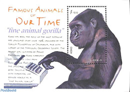 Liberia 2001 Famous Animals S/s, Koko, Mint NH, Nature - Performance Art - Animals (others & Mixed) - Monkeys - Film - Film