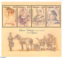 Liberia 2001 Queen Victoria 4v M/s, Mint NH, History - Kings & Queens (Royalty) - Koniklijke Families