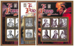 Liberia 2000 History Of The Popes 18v (3 M/s), Mint NH, Religion - Pope - Religion - Popes