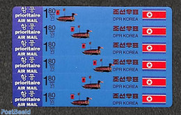 Korea, North 1994 Turtle Boat 6v On Stamp Card, Mint NH, Transport - Ships And Boats - Boten