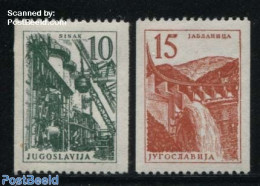 Yugoslavia 1958 Definitives Coil 2v, Mint NH, Nature - Various - Water, Dams & Falls - Industry - Unused Stamps