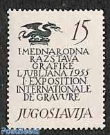Yugoslavia 1955 Graphic Exposition 1v, Mint NH, Art - Printing - Ungebraucht