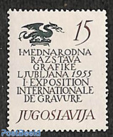 Yugoslavia 1955 Graphic Exposition 1v, Mint NH, Art - Printing - Ongebruikt