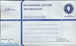 Jersey 1973 Registered Envelope 23p Blue, Blue Paper, Unused Postal Stationary - Jersey