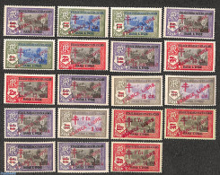 French India 1942 France Libre Overprints 19v, Mint NH - Ongebruikt