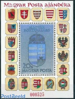Hungary 1991 Hologram Overprint S/s Magyar Posta Ajandeka, Mint NH, History - Various - Coat Of Arms - Holograms - Unused Stamps