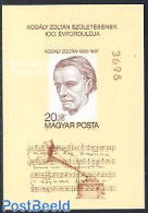 Hungary 1982 Kodaly S/s Imperforated, Mint NH, Performance Art - Music - Staves - Nuevos