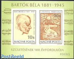 Hungary 1981 Bela Bartok S/s Imperforated, Mint NH, Performance Art - Music - Unused Stamps