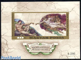 Hungary 1975 Michelangelo S/s Imperforated, Mint NH, Art - Michelangelo - Paintings - Nuovi