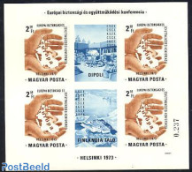 Hungary 1973 KSZE Conference S/s Imperforated, Mint NH, History - Various - Europa Hang-on Issues - Maps - Neufs