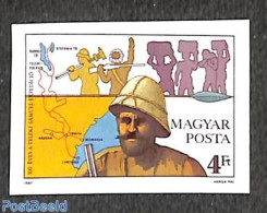 Hungary 1987 Africa Expedition 1v Imperforated, Mint NH, History - Explorers - Nuevos