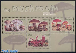 Guyana 2003 Mushrooms 4v M/s, Amanita Spissa, Mint NH, Nature - Mushrooms - Champignons