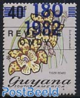 Guyana 1982 Overprint 1v (180 1982), Mint NH, Nature - Flowers & Plants - Guiana (1966-...)