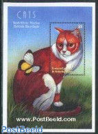 Grenada Grenadines 2001 Red White Bicolor Cat S/s, Mint NH, Nature - Cats - Grenade (1974-...)