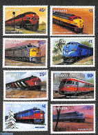 Grenada 1999 Trains 8v, Mint NH, Transport - Railways - Trains