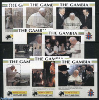 Gambia 2000 Pope Travels 8 S/s, Mint NH, Religion - Pope - Religion - Papes