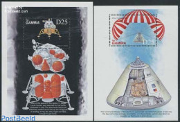 Gambia 1999 30 Years Moonlanding 2 S/s, Mint NH, Transport - Space Exploration - Gambie (...-1964)