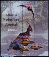 Gambia 2003 Preh. Animals 4v M/s, Peteinosaurus, Mint NH, Nature - Prehistoric Animals - Prehistóricos