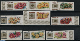Fujeira 1969 Flowers 9v, Imperforated, Mint NH, Nature - Flowers & Plants - Fudschaira