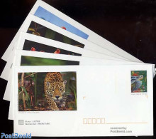 France 2002 Envelopes. Turtle. Set Of 5 Diff. Envelopes, Unused Postal Stationary, Nature - Animals (others & Mixed) -.. - Briefe U. Dokumente