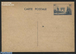 France 1940 Postcard Arc De Triomphe 80c Blue, Unused Postal Stationary - Brieven En Documenten