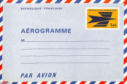 France 1975 Aerogramme 1.40 Blue/yellow, Unused Postal Stationary - Briefe U. Dokumente