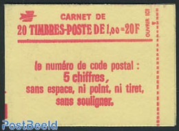 France 1977 Definitives Booklet (20x1.00Fr), Mint NH, Stamp Booklets - Ungebraucht