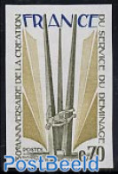 France 1975 Mining Clearance 1v Imperforated, Mint NH, History - World War II - Art - Sculpture - Ongebruikt