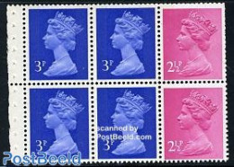 Great Britain 1971 4x3p, 2x2.5p Booklet PanE, Mint NH - Unused Stamps