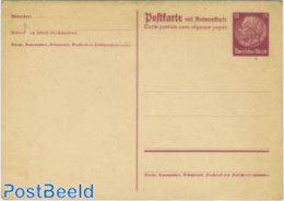 Germany, Empire 1933 Reply Paid Postcard 15/15pf Brownpurple, Unused Postal Stationary - Lettres & Documents