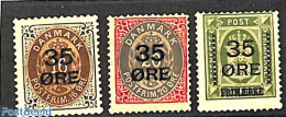 Denmark 1912 Overprints 3v, Unused (hinged) - Unused Stamps